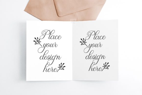 A2 Open Greeting Card Mockup Psd
