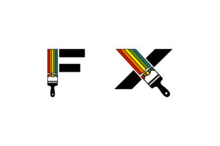 F X Letter Typography Logo and Media Type Vectors: A Creative Design Concept for Branding and Art