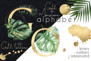Gold Monstera - Tropical Leaves Alphabet: A Versatile Resource for Creative Projects
