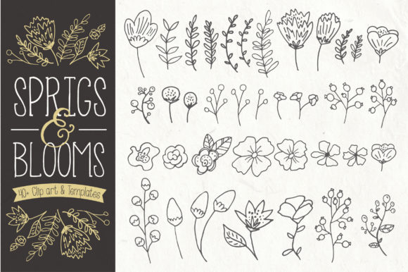 Sprigs Blooms Clip Art Vectors: A Creative Resource for Designers and Artists
